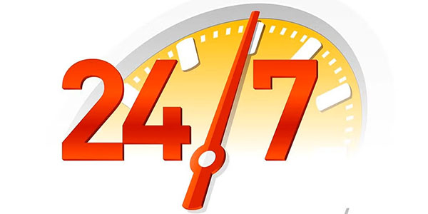 24/7 availability — any time any day